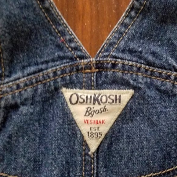 Baby Girls' OshKosh B'gosh Denim Overall/Jumper Dress, size 24 months, EUC - Picture 3 of 9